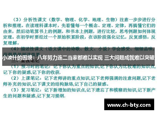 小波什的困境:八年努力连二当家都难以实现 三大问题成就难以突破 小波什的困境:八年努力连二当家都难以实现 三大问题成就难以突破