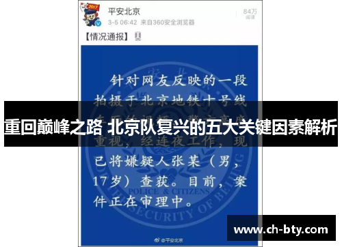 重回巅峰之路 北京队复兴的五大关键因素解析